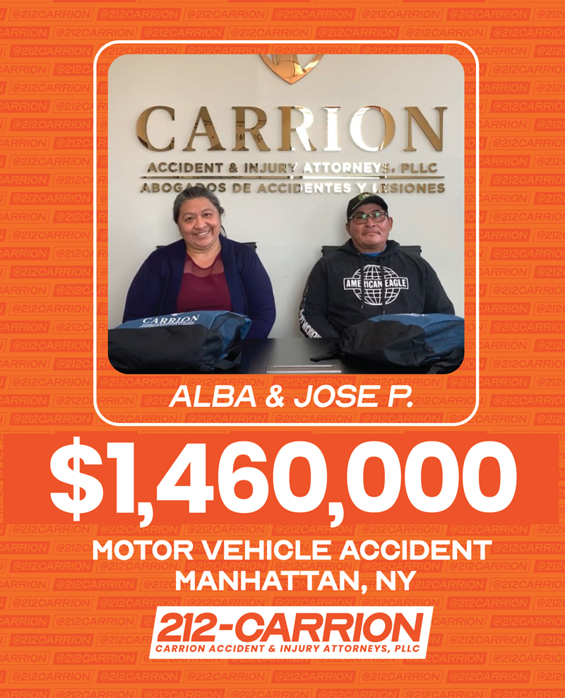 $1,460,000 Motor Vehicle Accident in Manhattan, NY