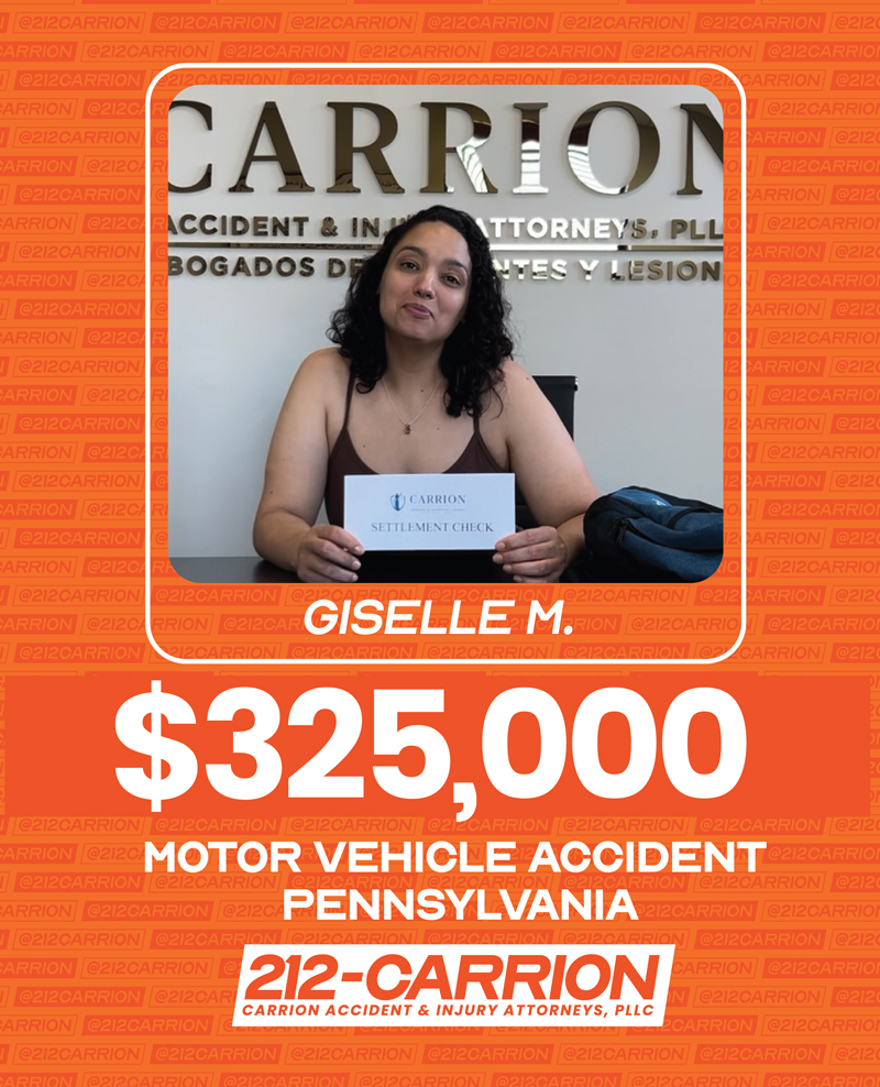 $325,000 Motor Vehicle Accident Pennsylvania
