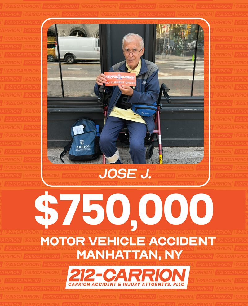 $750,000 Motor Vehicle Accident in Manhattan, NY
